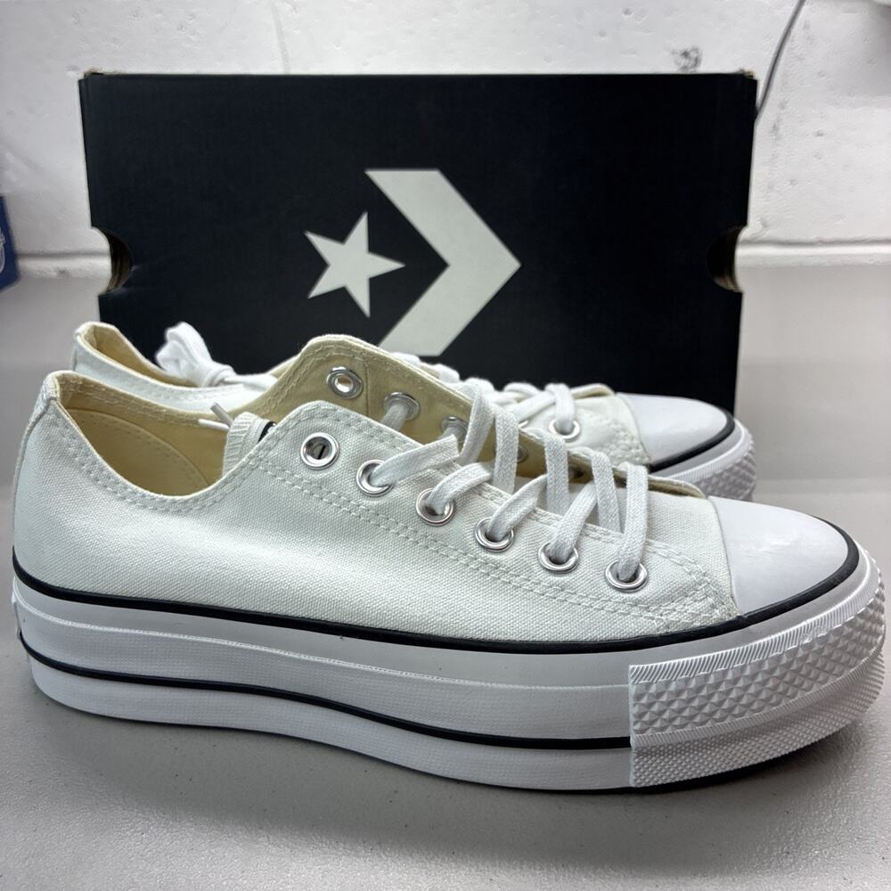 New Converse CTAS Lift OX Women Size 6.5 White Black With Box 560251C